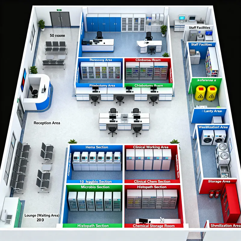 Spacious Clinical Laboratory Floor Plan Design