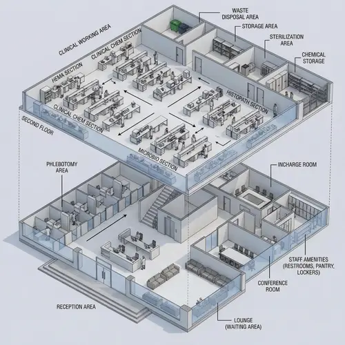 Spacious Clinical Laboratory Floor Plan Design