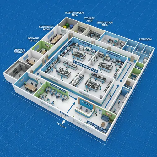 Spacious Clinical Laboratory Floor Plan Design