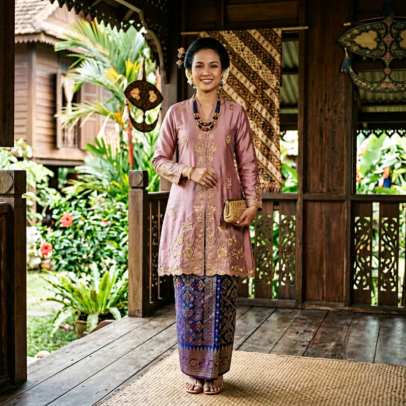 Traditional Malay Women's Baju Kurung & Accessories