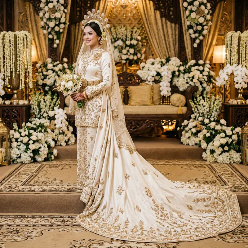 Elegant Busana Melayu Wedding Dress | Traditional Bridal Attire