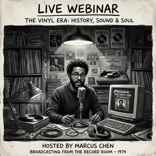 Vintage Black and White Webinar Poster Art