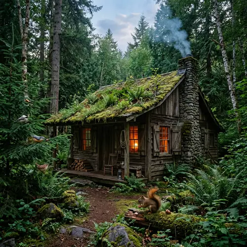 Enchanting Wooden Cabin in Lush Forest | Peaceful Wilderness Retreat