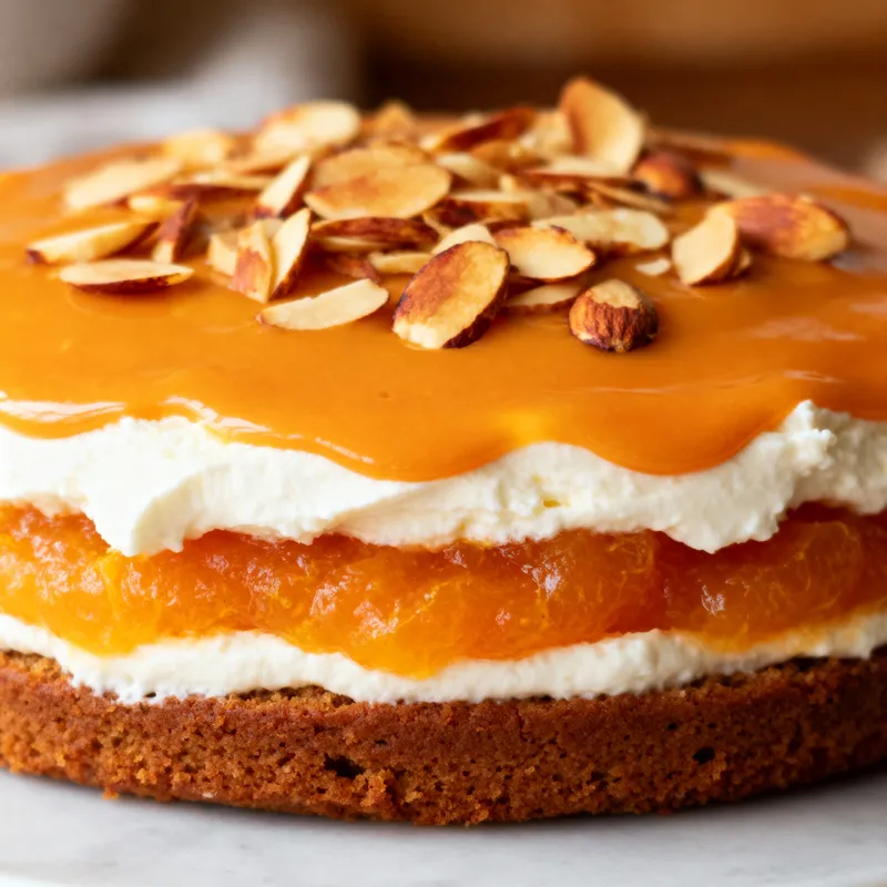 Delicious Spice Cake with Orange Jam and Mascarpone