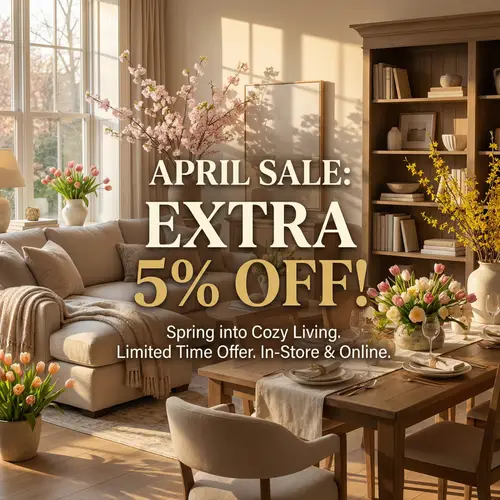 April Furniture Sale: Extra 5% Off!
