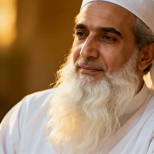 Wise and Handsome Elderly Muslim Man Portrait