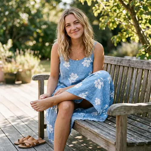 Sexy Blonde Woman Showing Off Her Feet