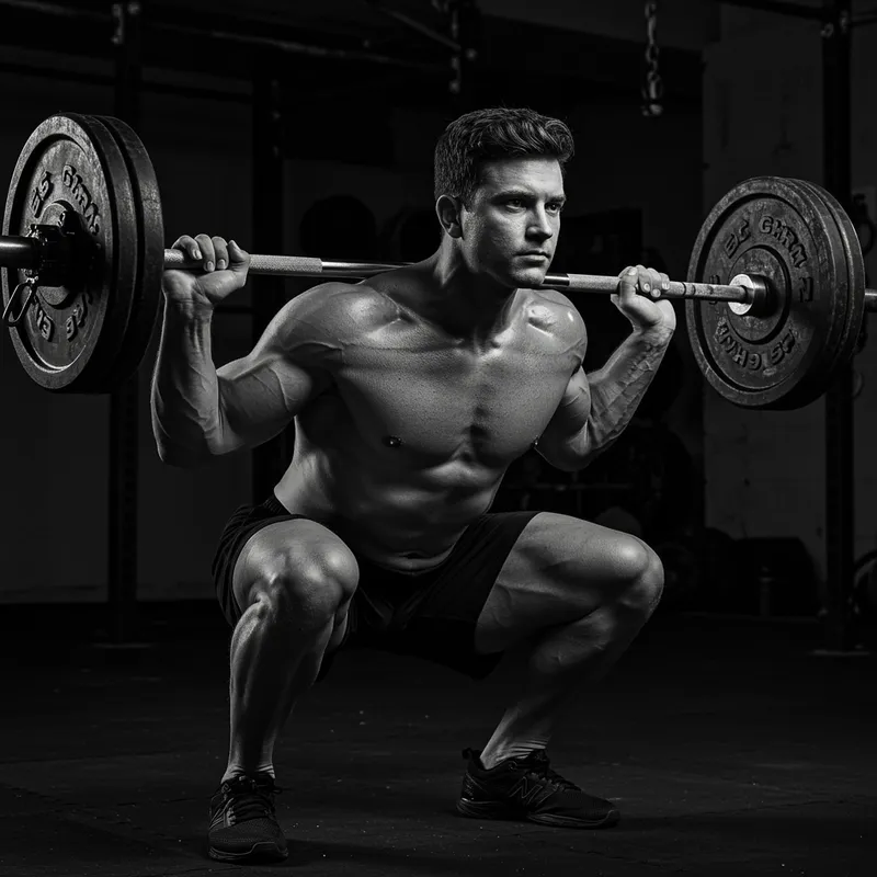 Muscle Guy Squatting for Strength Training Muscle Guy Squatting for Strength Training
