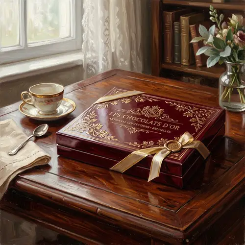Elegant Closed Box of Chocolates Oil Painting
