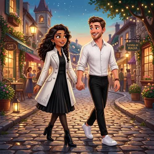 Disney Pixar-Inspired Hispanic Woman & White Man Characters
