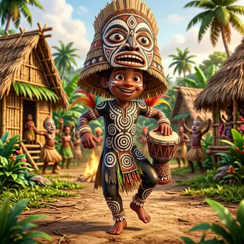 Pixar-Style Character Inspired by East New Britain Culture