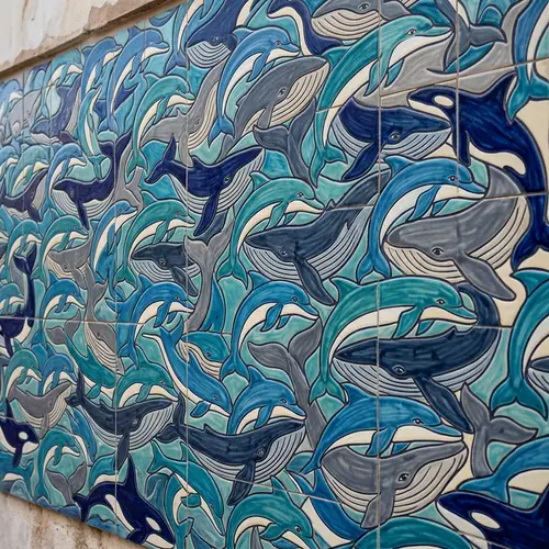 Dolphin and Whale Tessellation Art