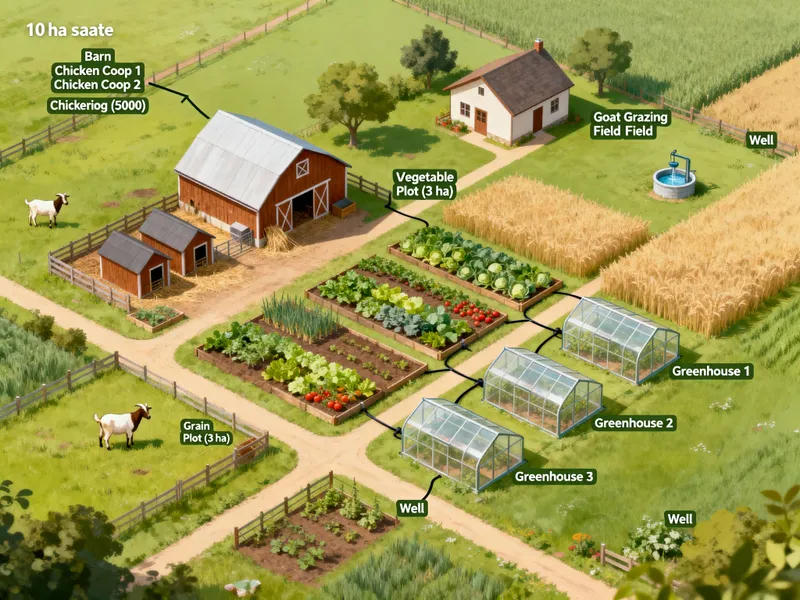 10 Ha Farm Layout: Functional Blueprint Design