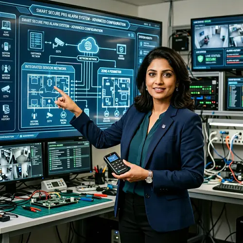 Alarm Systems Expert Demonstrating Advanced Technology
