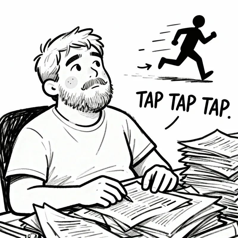 Witty Writer Sketch: Minimalist Black & White Art