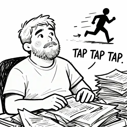 Witty Writer Sketch: Minimalist Black & White Art