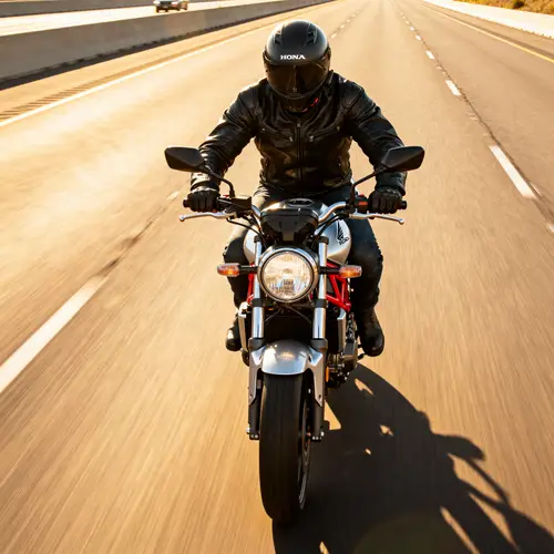 Male Biker on a Honda Motorcycle