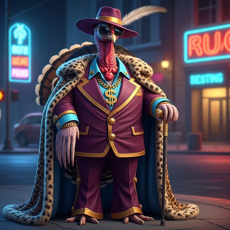 Turkey in Stylish Pimp Clothing