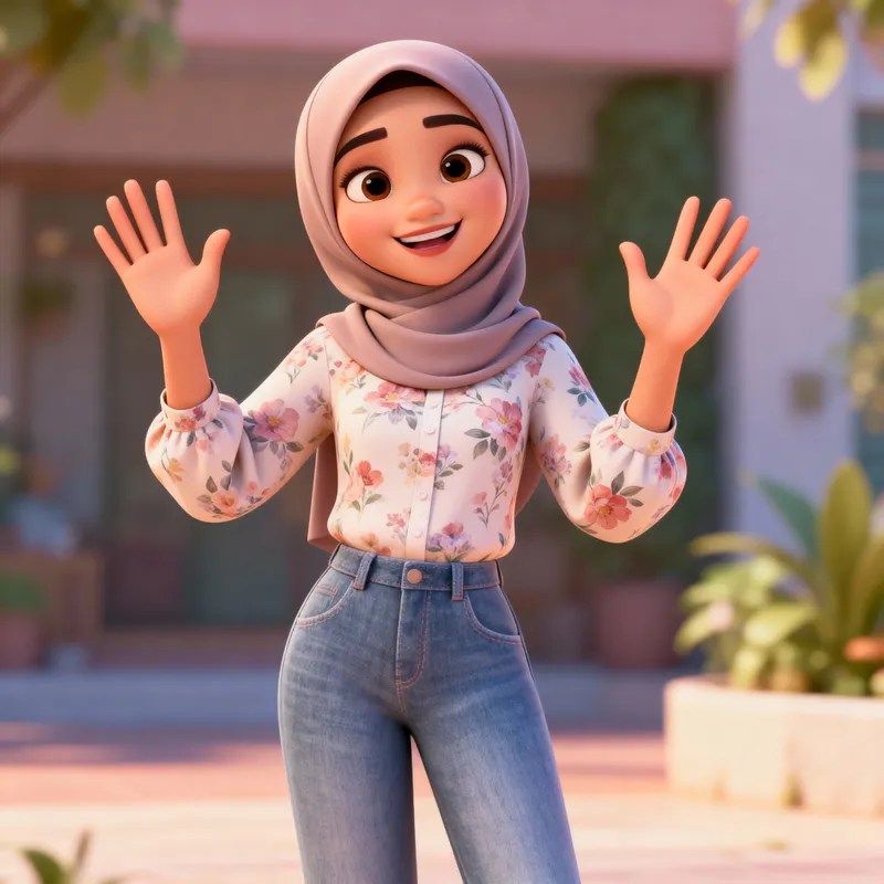 3D Pixar Illustration of a Friendly Digital Creator Mom 3D Pixar Illustration of a Friendly Digital Creator Mom