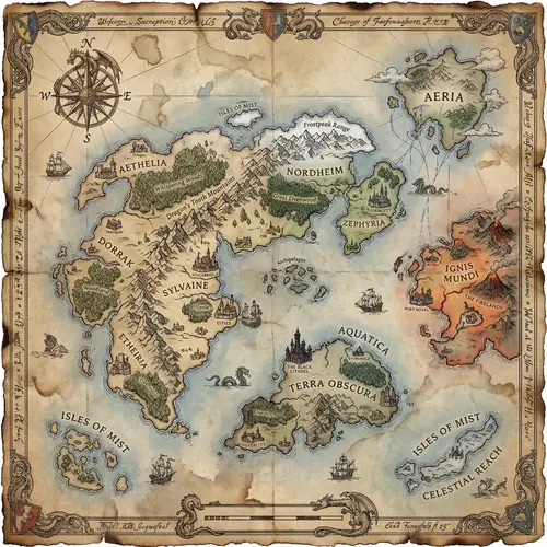 Fantasy World Map for RPG Campaigns