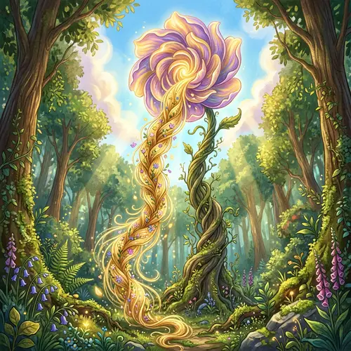 Mythical Rapunzel Flower Illustration | Enchanted Floral Concept
