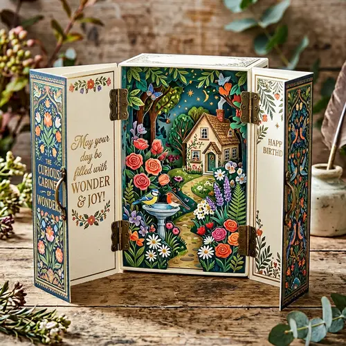 Intricately Designed Greeting Card with Pop-up Elements