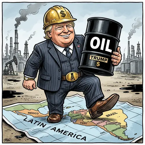 Trump as Oil Tycoon in Humorous Cartoon
