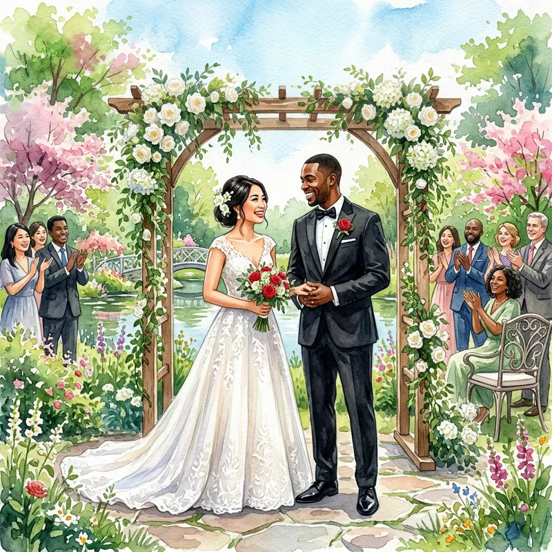Romantic Wedding Watercolor Art