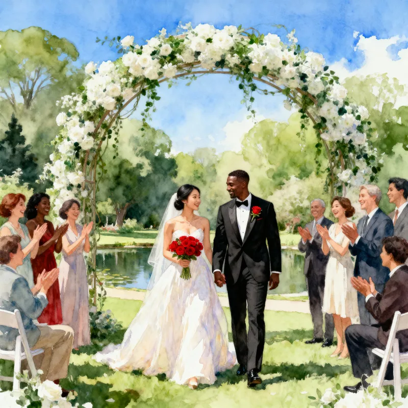 Romantic Wedding Watercolor Art