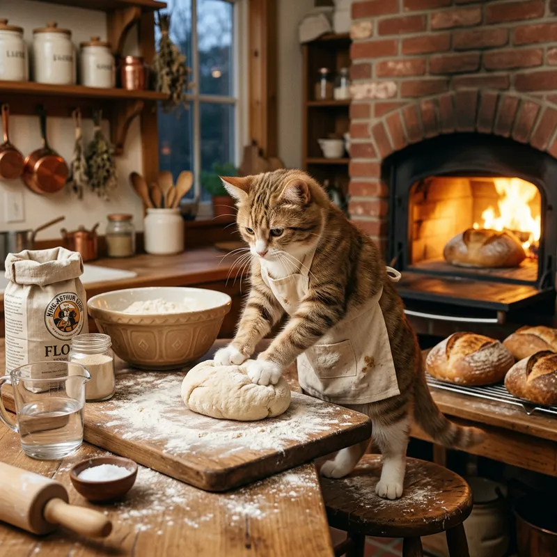 Cat Baking Bread: A Feline Culinary Adventure