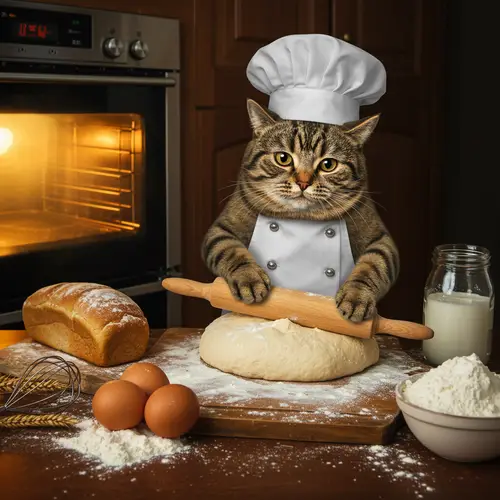 Cat Baking Bread: A Feline Culinary Adventure