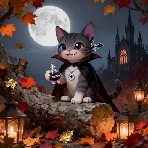 Stitch the Vampire: A Whimsical Halloween Scene