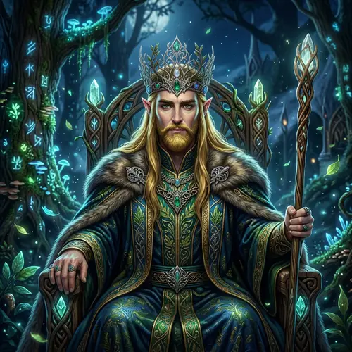 Elf King of Mystical Realms: Regal Majesty in Fantasy Setting