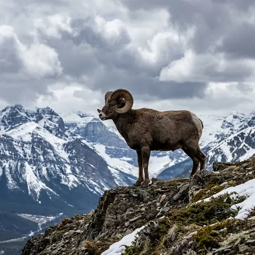 Majestic Ram in Rugged Landscape | Wildlife Photography