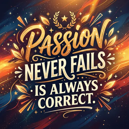 Passion Never Fails: Inspirational Quote Design