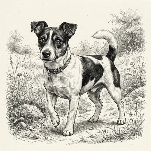 Pencil Drawing of a Jack Russell Terrier