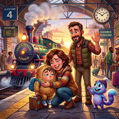 Emotional Pixar Farewell Moment at Train Station