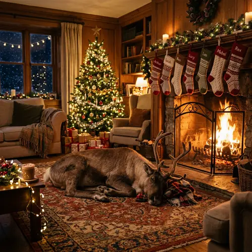 Cozy Christmas Living Room Scene