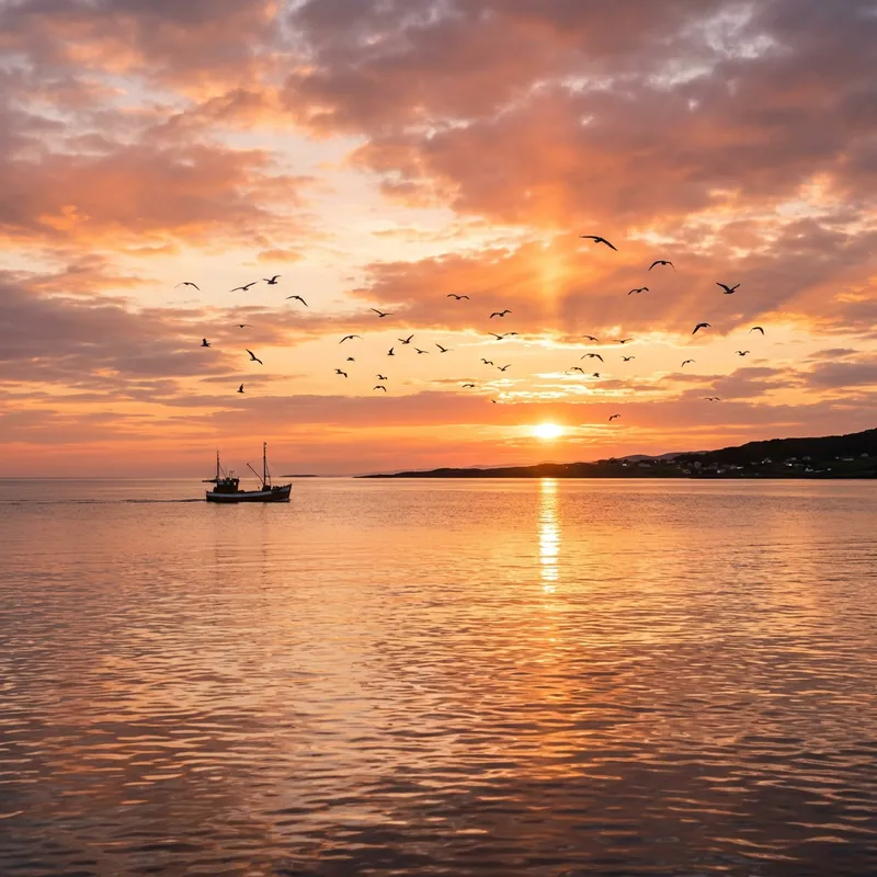 AM Tranquil Sunrise Over Ocean: Captivating Beauty