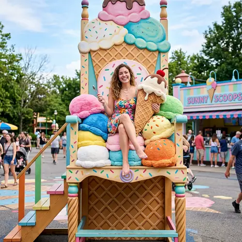 Colorful Ice Cream Chair with Sweet Pillows