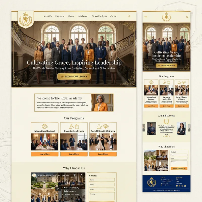Royal-Inspired Website Design: Opulent Swiss & Regal Influence
