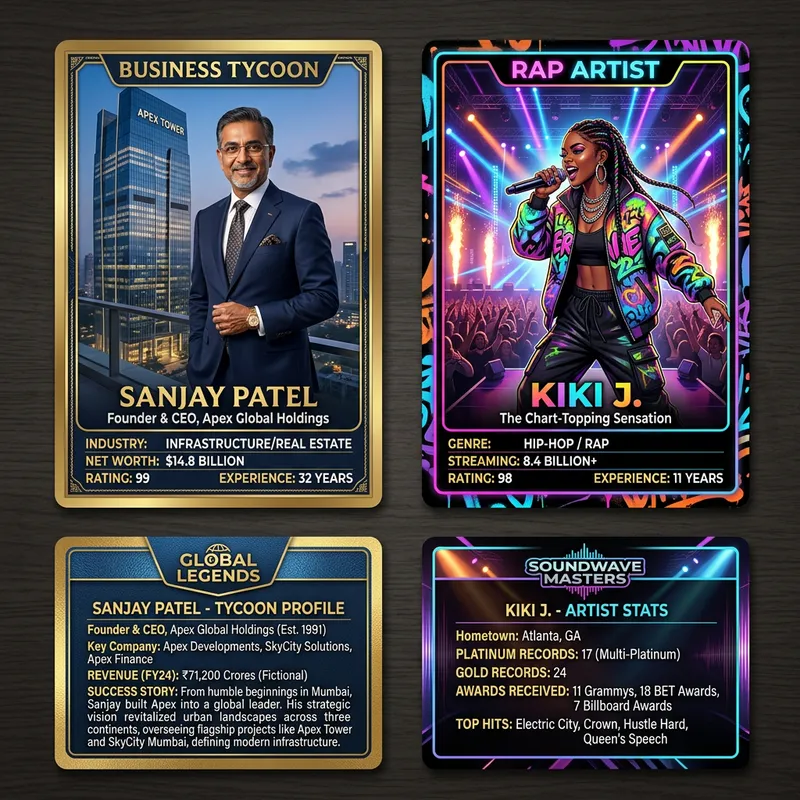 Trading Cards: Billionaire CEO vs. Major Rap Artist Trading Cards: Billionaire CEO vs. Major Rap Artist