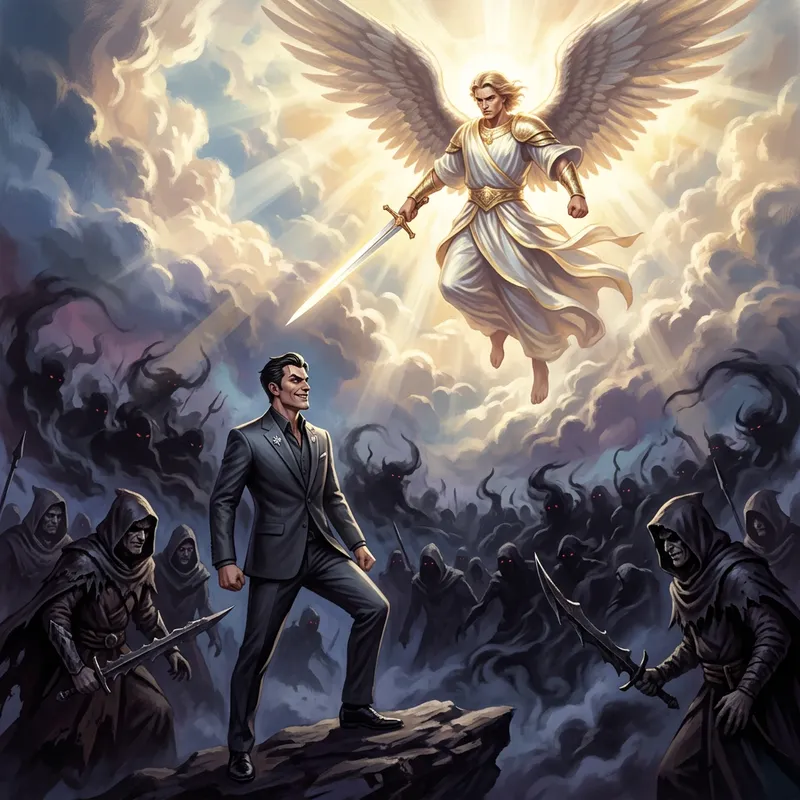 Celestial Battle: Archangel vs Lucifer and Malevolent Army