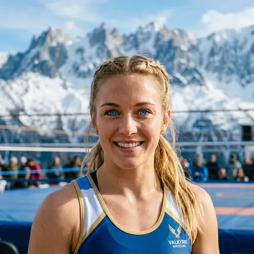 Charlotte Flair | HD Close-Up Portrait with Frozen Mountain Background