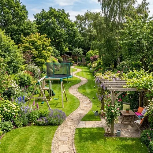Stunning 700 m² Garden with Pergola & Play Areas