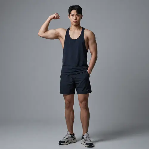 18-Year-Old East Asian Student | Fitness Devotee | Detailed Portrait