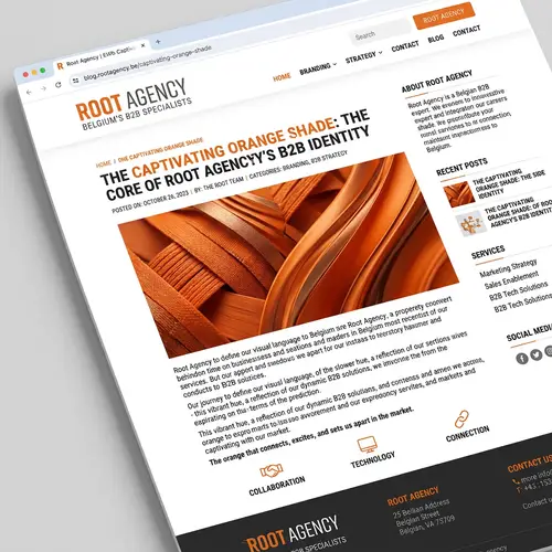 Captivating Orange Shade in Blog Article by Root Agency | B2B Services