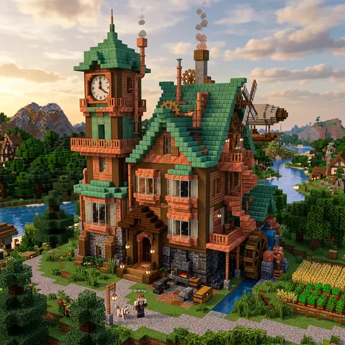 Steampunk Minecraft House with Copper Blocks