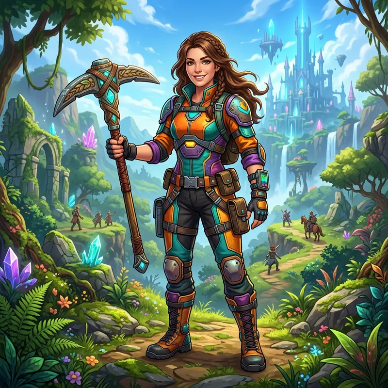 Female Fortnite Character with Brown Hair