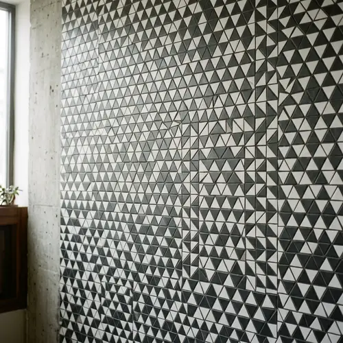 Black and White Triangle Mosaic Pattern